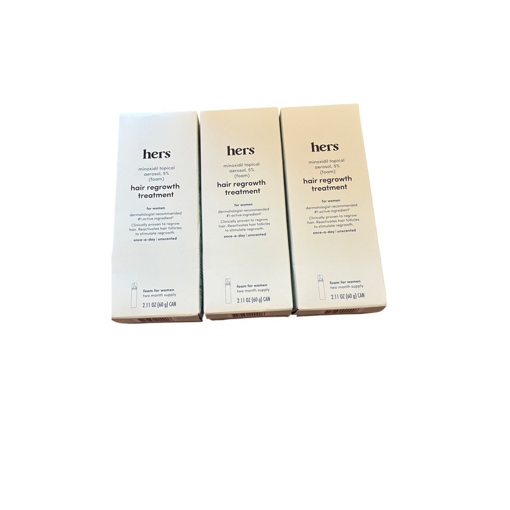 Hers X 3 Minoxidil 5% Topical Aerosol Foam Hair Regrowth Treatment 2.11 o READ
